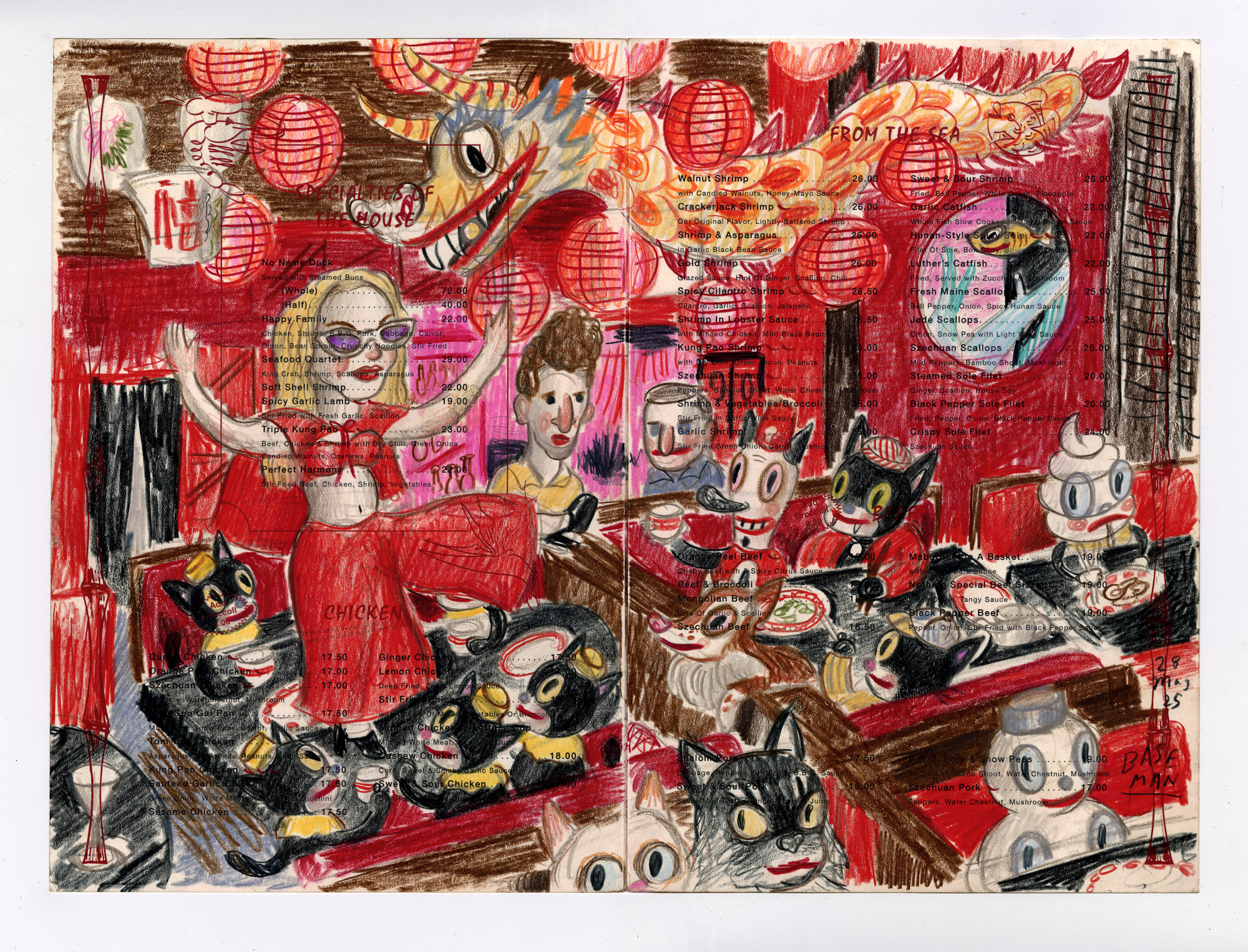 This artist doodled on 40 famous LA restaurant menus. See them at