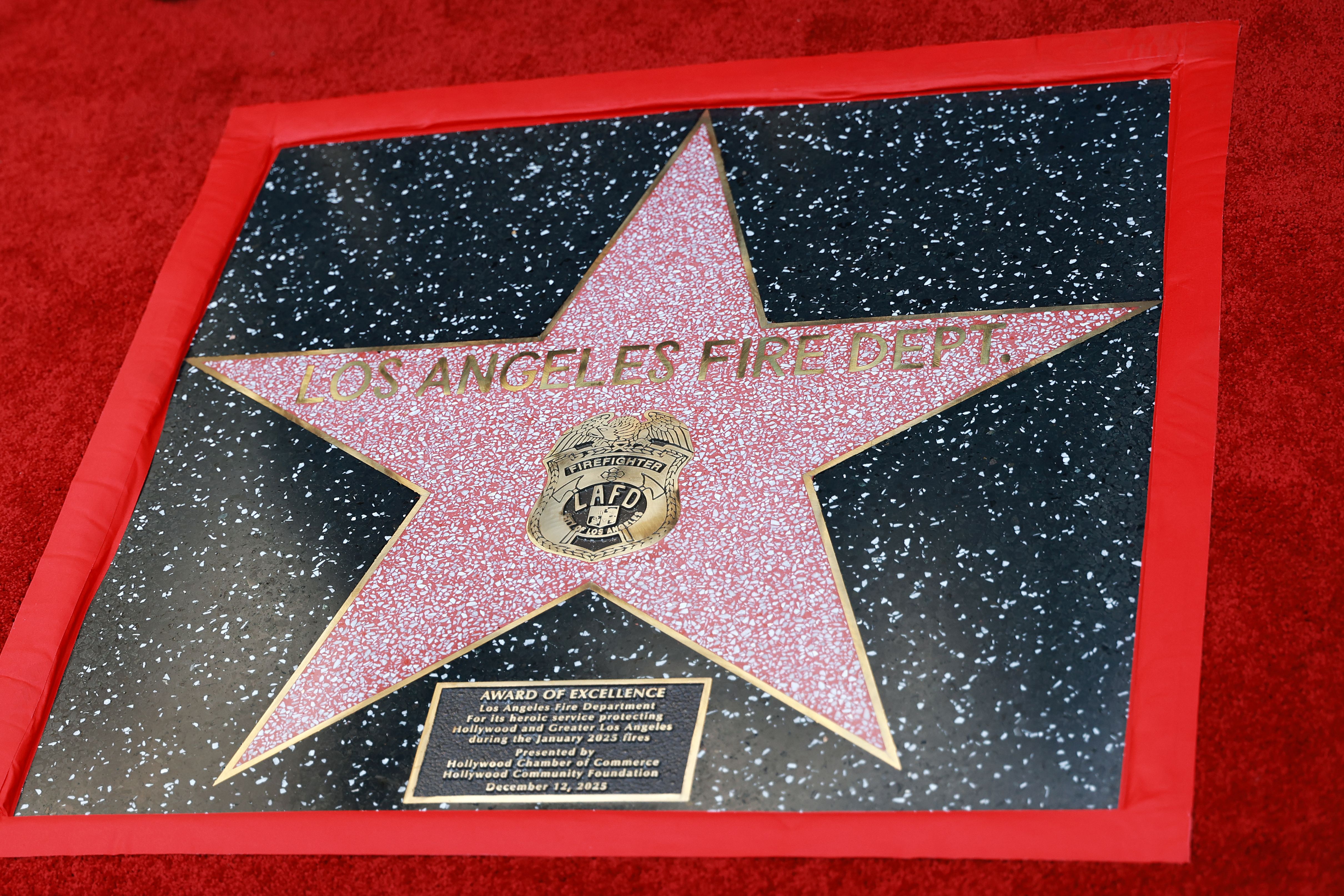 laist.com - Makenna Sievertson - LA Fire Department honored with 'Award of Excellence' star on Hollywood Boulevard