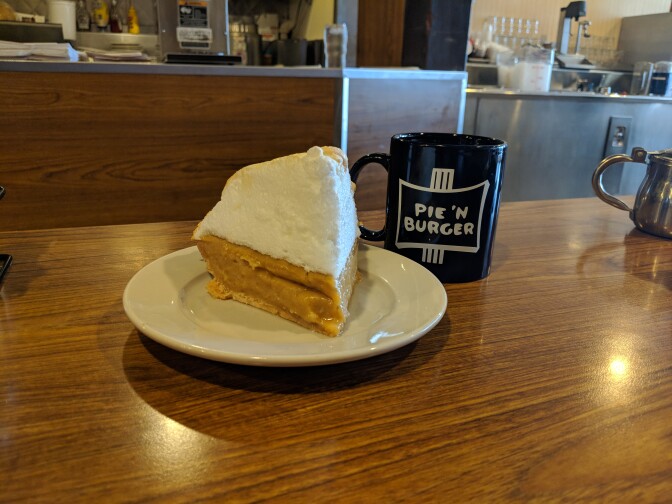 The butterscotch meringue pie at Pie 'n Burger in Pasadena.