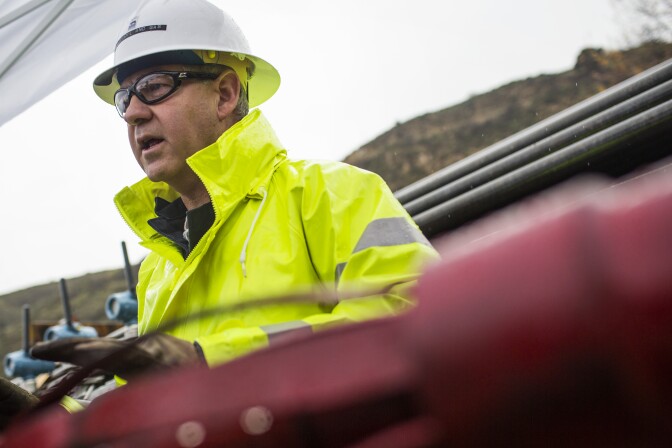 Alan Walker, petroleum engineer at Department of Conservation's Division of Oil, Gas and Geothermal Resources, explains new inner tubing at the Aliso Canyon Natural Gas Storage Facility near Porter Ranch on Thursday, Jan. 12, 2017. The tubing is one of several safety enhancements being made at the facility following a massive natural-gas leak at the facility in 2015.