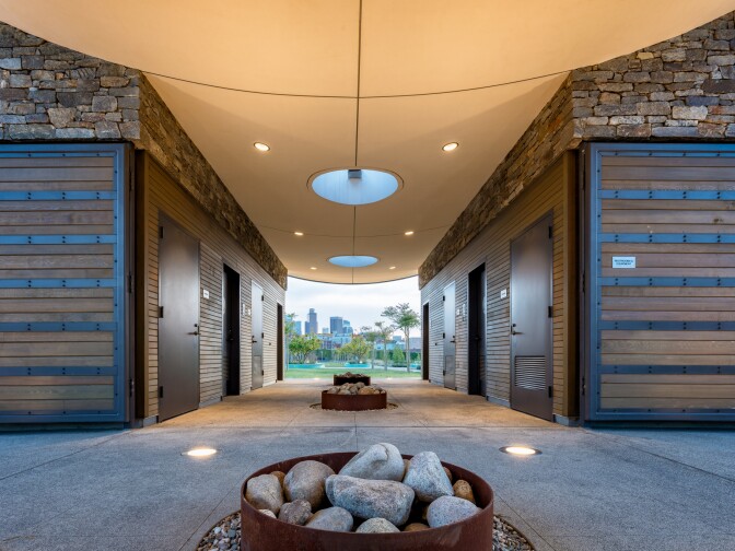 Welcome center at LA State Historic Park.