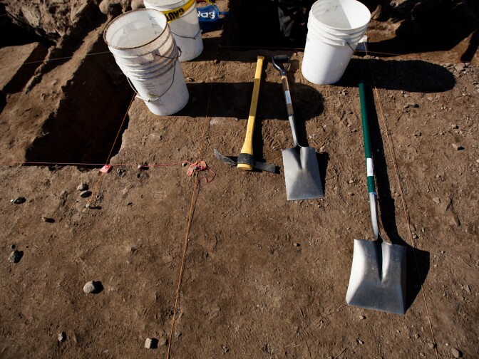 Digging tools near the site of a dig in the San Gabriel valley.