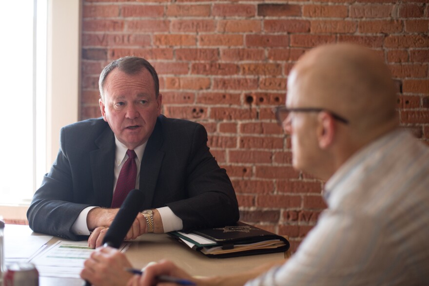 LA County Sheriff Jim McDonnell interviewed at Phillipe's on May 10, 2018 in Downtown Los Angeles, California.
