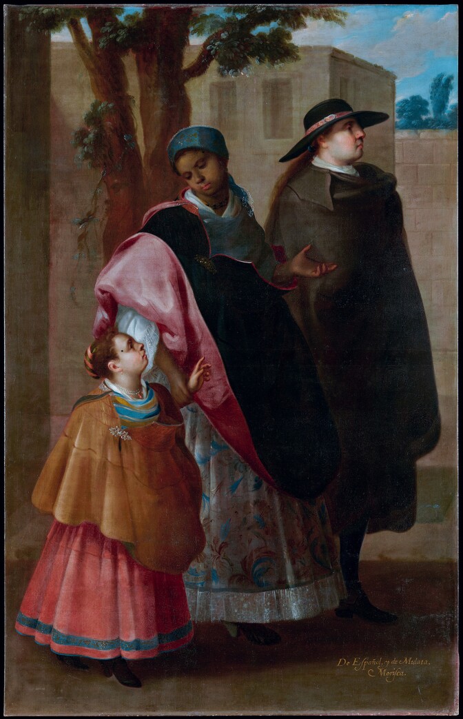Attributed to José de Ibarra, From Spaniard and Mulatta, Morisca (De español y mulata, morisca), c. 1730.