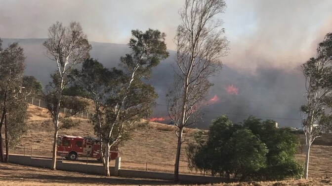 The Liberty Fire burns in Murrieta on Thursday, Dec. 7, 2017.
