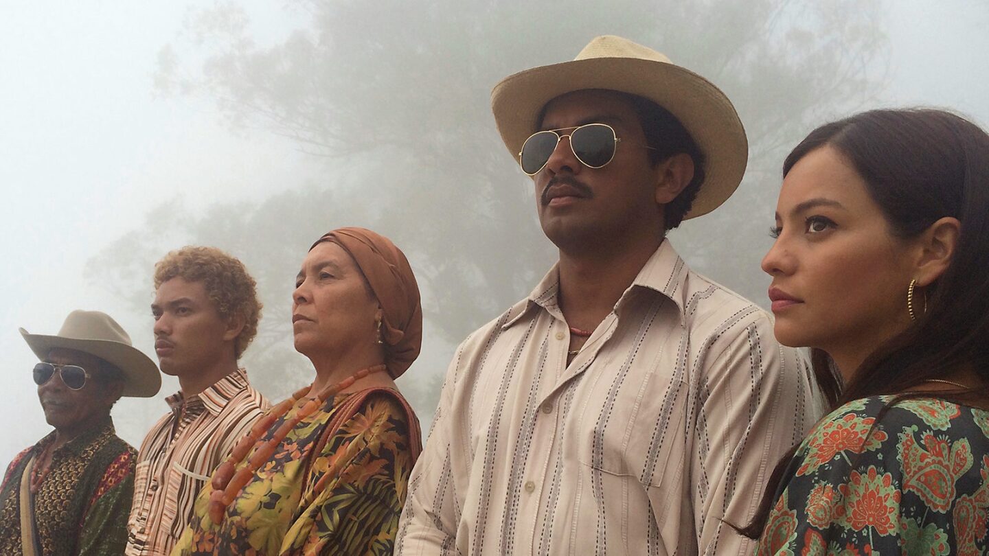 Cast members of "Birds of Passage": (L-R) José Vicente Cotes, Greider Meza, Carmiña Martínez, José Acosta and Natalia Reyes.