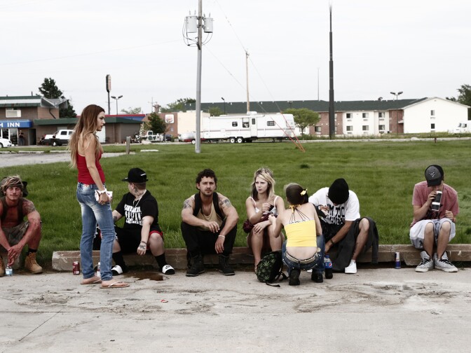 The "mag crew" in Andrea Arnold's "American Honey." (McCaul Lombardi, Riley Keough, Verronikah Ezell, Shia LaBeouf, Crystal B. Ice, Shawna Rae Moseley, Kenneth Kory Tucker, Raymond Coalson)