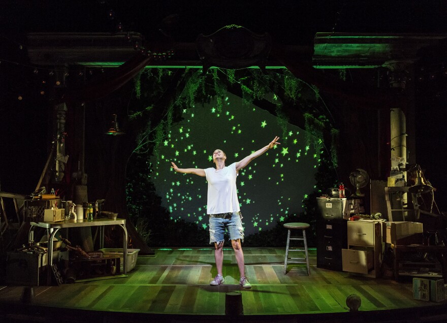 Playwright/performer Lucy Alibar in “Throw Me on the Burnpile and Light Me Up” at Center Theatre Group’s Kirk Douglas Theatre. 