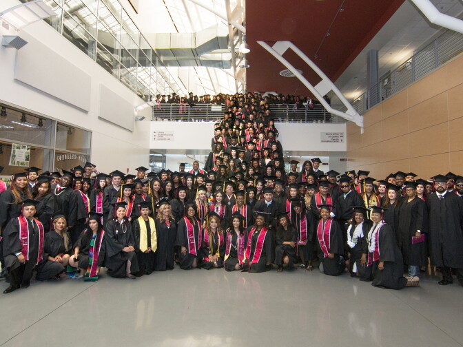 Students at the 2016 graduation ceremony at El Camino College Compton Center.