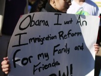 Diana Saravia, 10, participates in a rally with on immigration reform in front of the White House on November 8, 2012 in Washington, DC. Immigrant rights organizations called on President Barack Obama to fulfill his promise of passing comprehensive immigration reform.  