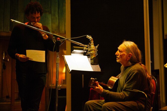 Willie Nelson, Nashville recording studio, 2011.