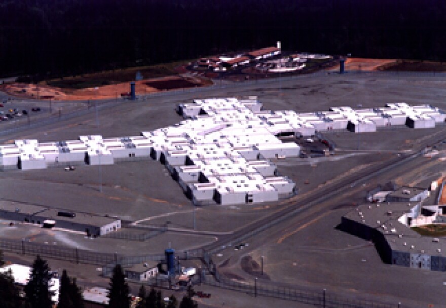 An aerial view of Pelican Bay State Prison.