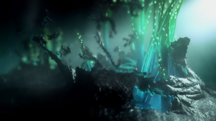 A still from Bjork's "Notget" music video, which will play continue to play in a rotation of her music videos at the Bjork Digital exhibition in Los Angeles.