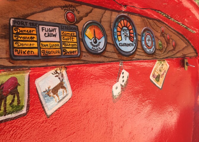 The dash on Santa's sleigh. 