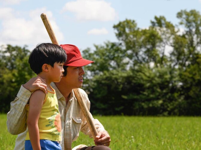 Steven Yeun and Alan Kim in "Minari."