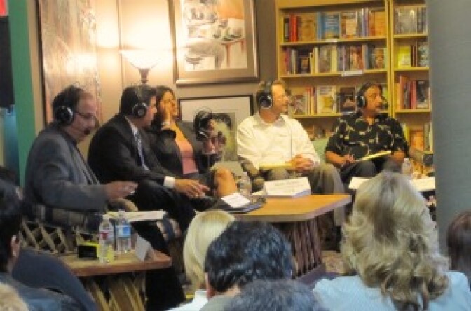 AirTalk's March 28, 2011, debate on downtown Santa Ana's proposed development projects at the Libreria Martinez.