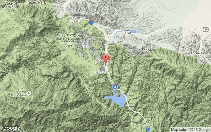 Firefighters say they're gaining ground on a 60-acre fire that erupted near Interstate 5 in Tuesday afternoon. 