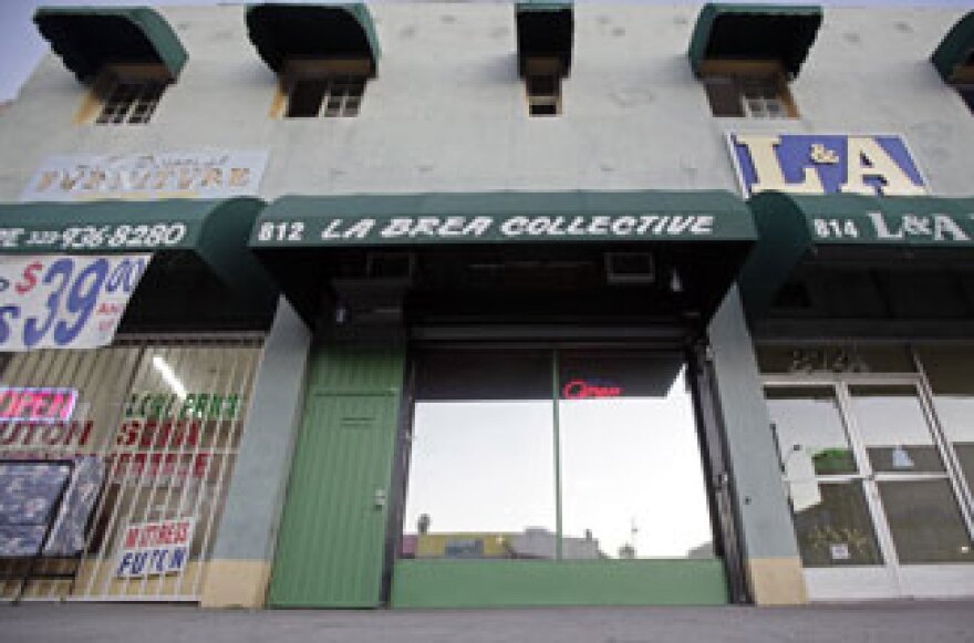 The exterior of the La Brea Collective medical marijuana dispensary is seen in Los Angeles Tuesday, Nov. 17, 2009.