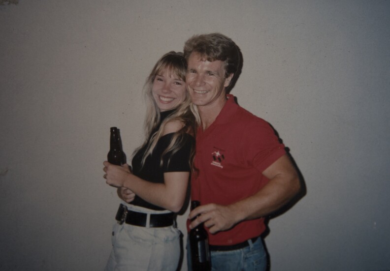 A photograph shows Bob and Lisa Patterson when they first met. Lisa Patterson was killed during the Oct. 1 attack in Las Vegas.