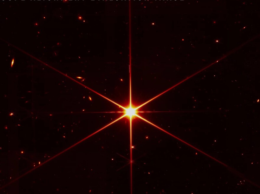 A photo of a star through the James Webb Space Telescope