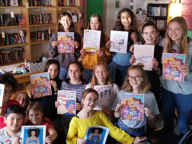 Students at Aveson Global Leadership Academy will be cheering on voters at the polls on November 6, 2018.