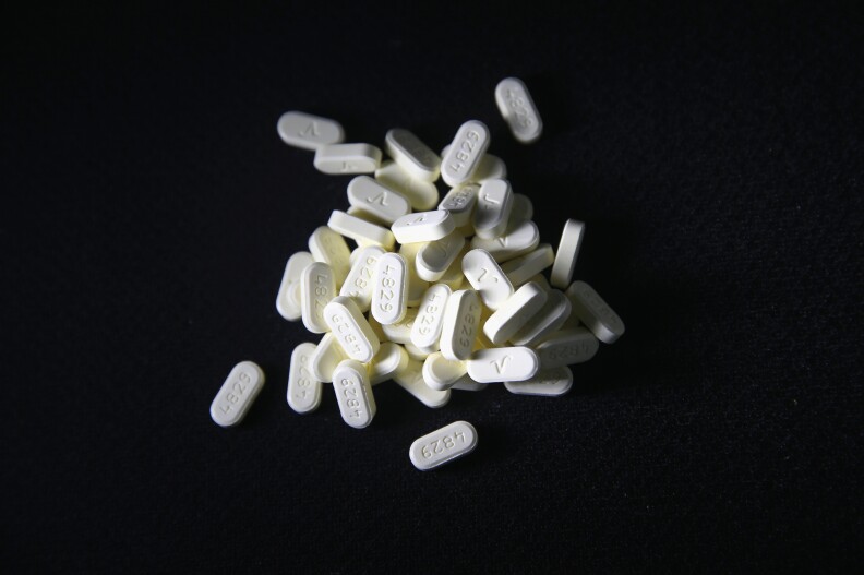 NORWICH, CT - MARCH 23:  Oxycodone pain pills prescribed for a patient with chronic pain lie on display on March 23, 2016 in Norwich, CT. On March 15, the U.S. Centers for Disease Control (CDC), announced guidelines for doctors to reduce the amount of opioid painkillers prescribed, in an effort to curb the epidemic. The CDC estimates that most new heroin addicts first became hooked on prescription pain medication before graduating to heroin, which is stronger and cheaper.  (Photo by John Moore/Getty Images)