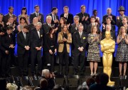 Academy Award nominees inlcuding Leonardo DiCaprio, Jared Leto, Julie Delpy, Pharrell Williams, Lupita Nyong'o, and Karen O attend the 86th Academy Awards nominee luncheon at The Beverly Hilton Hotel on February 10, 2014 in Beverly Hills, California. 