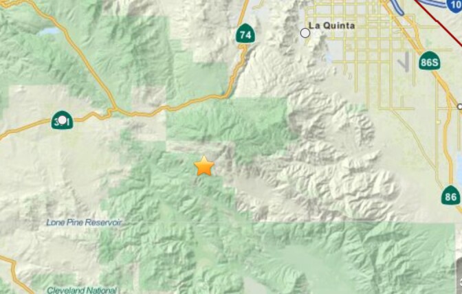 The location of a series of earthquakes on the morning of March 11, 2013.