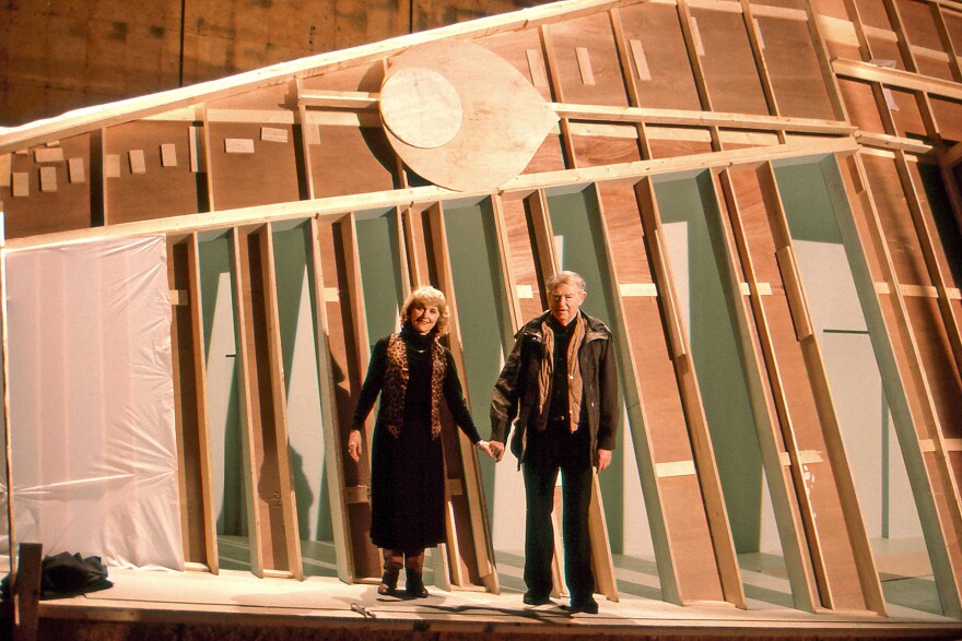Lillian and Harold Michelson in Toronto in November 1994 on the set of Intersection in Daniel Raim’s HAROLD AND LILLIAN: A HOLLYWOOD LOVE STORY.