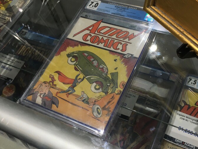 A copy of Action Comics #1 I spotted on the floor for $150,000. 
