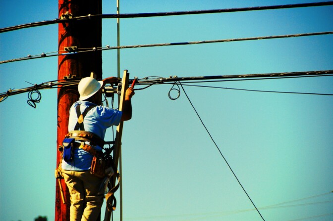 After several failed attempts, our cable was finally installed. This guy was awesome. He noticed the cable running into our house was old (and probably wouldn't work reliably), so he climbed up the pole and ran a new cable for us from across the street. 

If you have a choice, never ever, ever choose TIme Warner Cable. Horrible customer service. Terrible. One small example... I'm talking with this guy (who actually came) and he said, "Yeah, this is a big job. Those other guys must have driven up, looked at the job, and left." Last I checked, the reason they call it "work" is that you have to work. Dude. 

But at least now we have television and internet.

Year 3, <a href="http://billaday.blogspot.com/" rel="nofollow">Day 288</a>