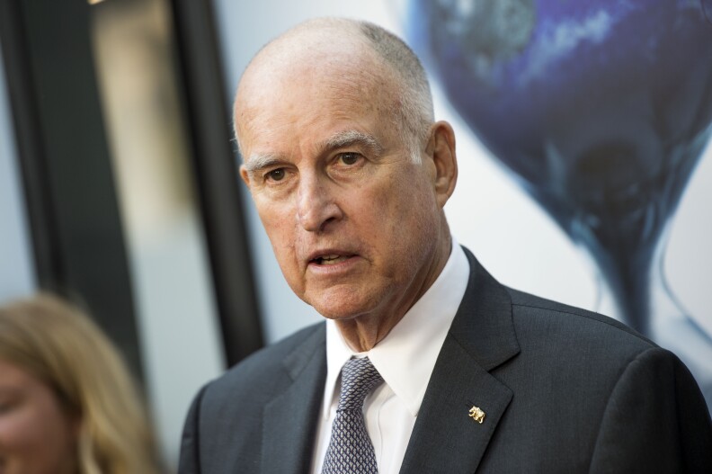 California Gov. Jerry Brown at a special Los Angeles screening of "An Inconvenient Sequel: Truth to Power" at Arclight Hollywood on July 25, 2017.
