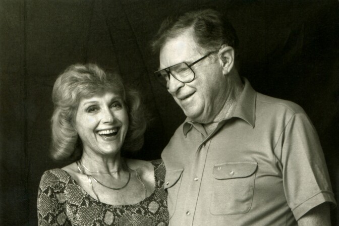 Lillian and Harold Michelson in New York City in 1984. They're the subjects of Daniel Raim’s “Harold and Lillian: A Hollywood Love Story.”   