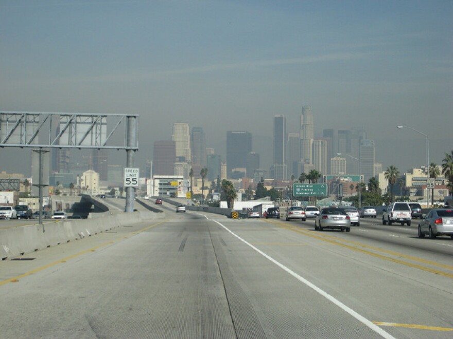 los angeles freeway traffic map