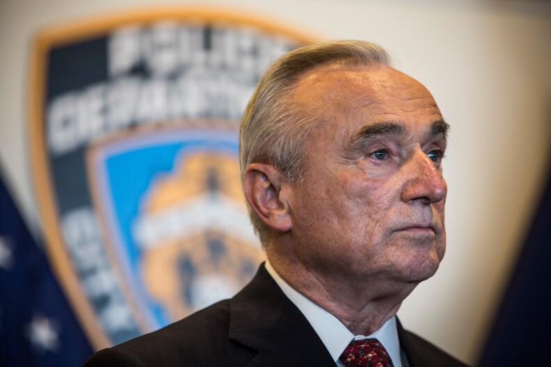 NEW YORK, NY - DECEMBER 04:  New York Police Department (NYPD) Commissioner Bill Bratton attends a press conference after witnessing police being retrained with new guidelines at the Police Academy  on December 4, 2014 in the College Point neighborhood of the Queens borough of in New York City. The new police guidelines come on the heels of numerous national incidences where white police officers have killed black men.  (Photo by Andrew Burton/Getty Images)