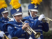 Eighth Grader Kenny Martinez and the Berendo Middle School band perform before an arts education event on Wednesday, March 18, 2015 at Rosalyn S. Heyman Auditorium.