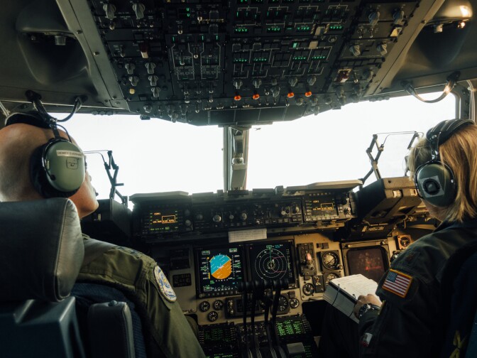 The training and refueling flight was piloted by Gen. Carlton D. Everhart II (left).