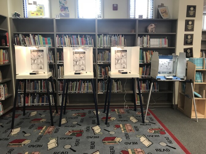 A polling location sits empty in North Hollywood during the April 3, 2018 special elections. 
