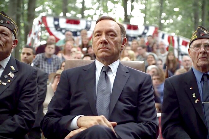 Kevin Spacey stars as Frank Underwood in the Netflix show "House Of Cards."