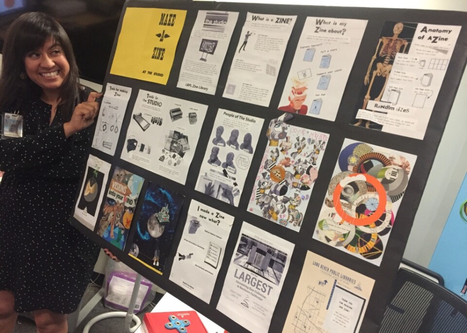  Main Library in Long Beach hosts zine workshops in the makers space. 