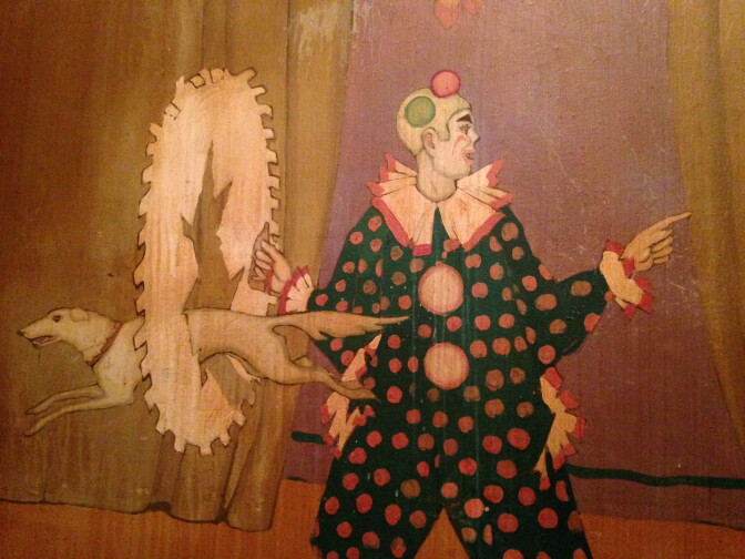 A wall illustration in the circus-themed childrens' room in the bottom floor of The Los Angeles Theatre in downtown L.A. The theater was recently renovated by the Delijani family and was on display as part of "A Day on Broadway," on January 25, 2014 .