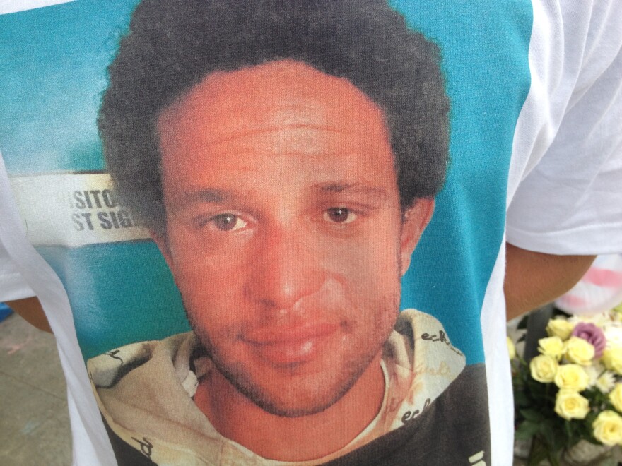 Brendon Glenn was fatally shot by LAPD officers May 5, 2015. A friend created a t-shirt with his image the next day.