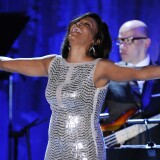 Whitney Houston performs at a pre-Grammy gala in February 2011 in Beverly Hills.