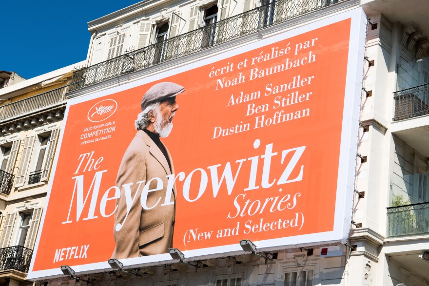 CANNES, FRANCE - MAY 16:  A view of Netflix "The Meyerowitz" signage during the 70th annual Cannes Film Festival at  on May 16, 2017 in Cannes, France.  (Photo by Matthias Nareyek/Getty Images)