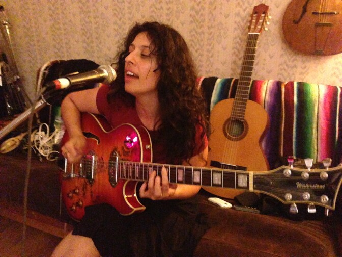 El Haru Kuroi lead singer Eddika Organista, in rehearsal Monday.