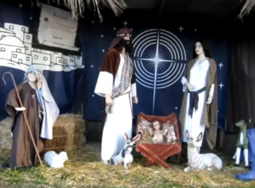 A nativity scene in Palisades Park.