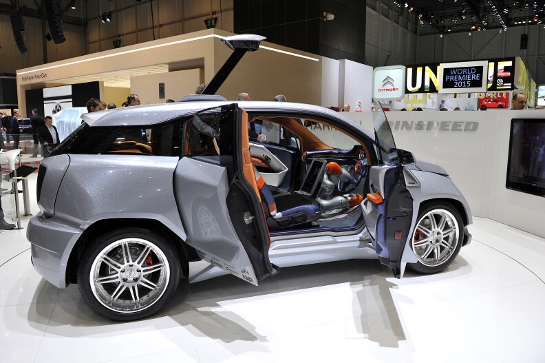 GENEVA, SWITZERLAND - MARCH 03:  A Rinspeed Budii autonomous car concept is shown during the 85th International Motor Show on March 3, 2015 in Geneva, Switzerland. The 85th International Motor Show held from the 5th to 15th March 2015 will showcase novelties of the car industry.  (Photo by Harold Cunningham/Getty Images)