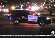 Officers returned fire Thursday after three people shot at their unmarked vehicle. No officers were hurt, but a 17-year-old suspect was hit by police fire.