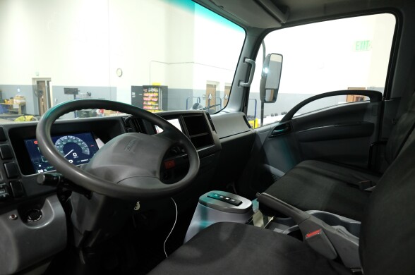 Inside of a truck post-retrofit. 