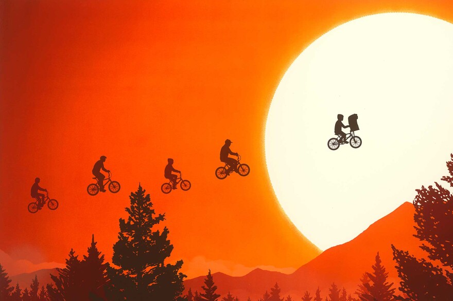 A scene from Steve Spielberg's film "E.T.: The Extraterrestrial."